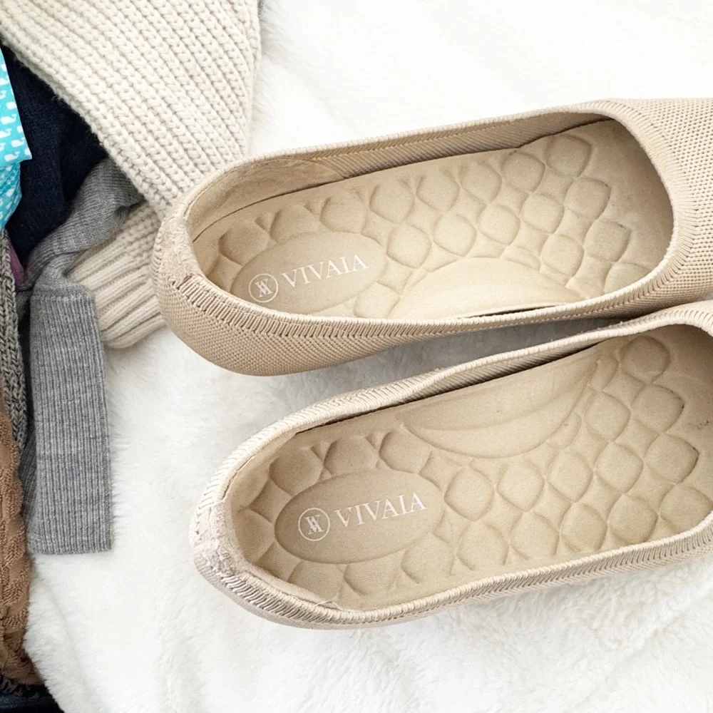Comfort Knit Wedge Pumps - Beige